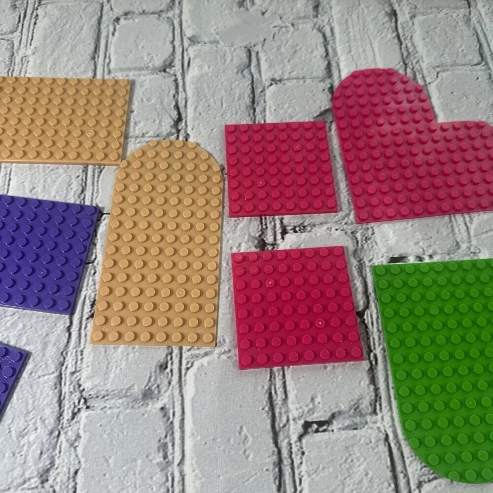Mega Blok Bloks Heart Girl Baseplates Replacement Add-on Pieces Parts Lot of 8